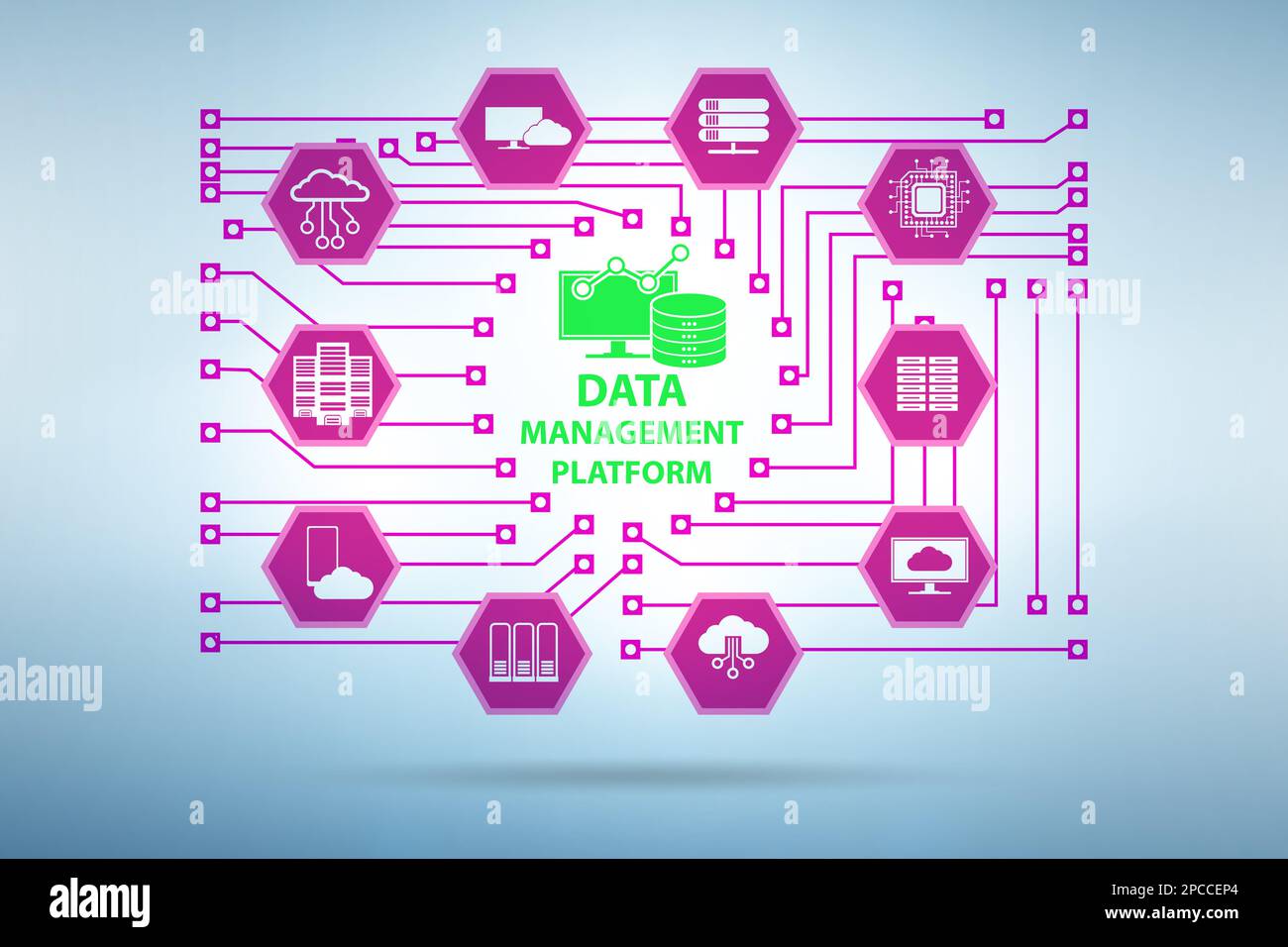 Illustration of the data management concept Stock Photo - Alamy