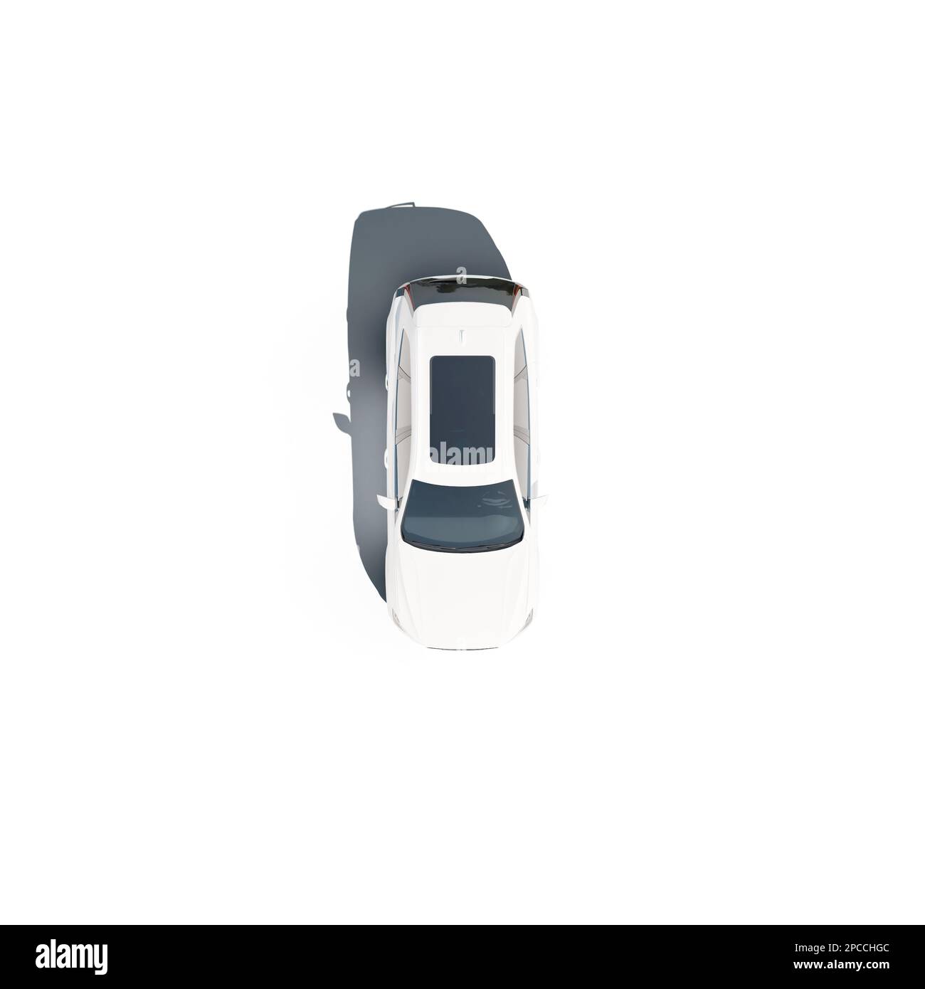 Top view white car 3d rendering, car interior details visible Stock Photo Alamy