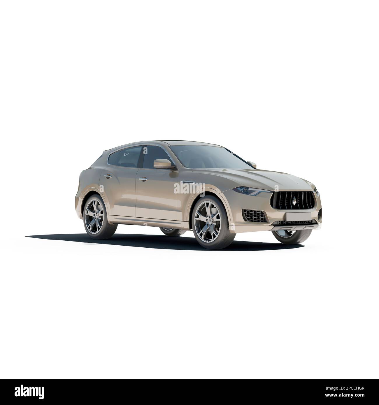 Modern car 3d rendering, metallic gray, silver trim, sleek design Stock ...