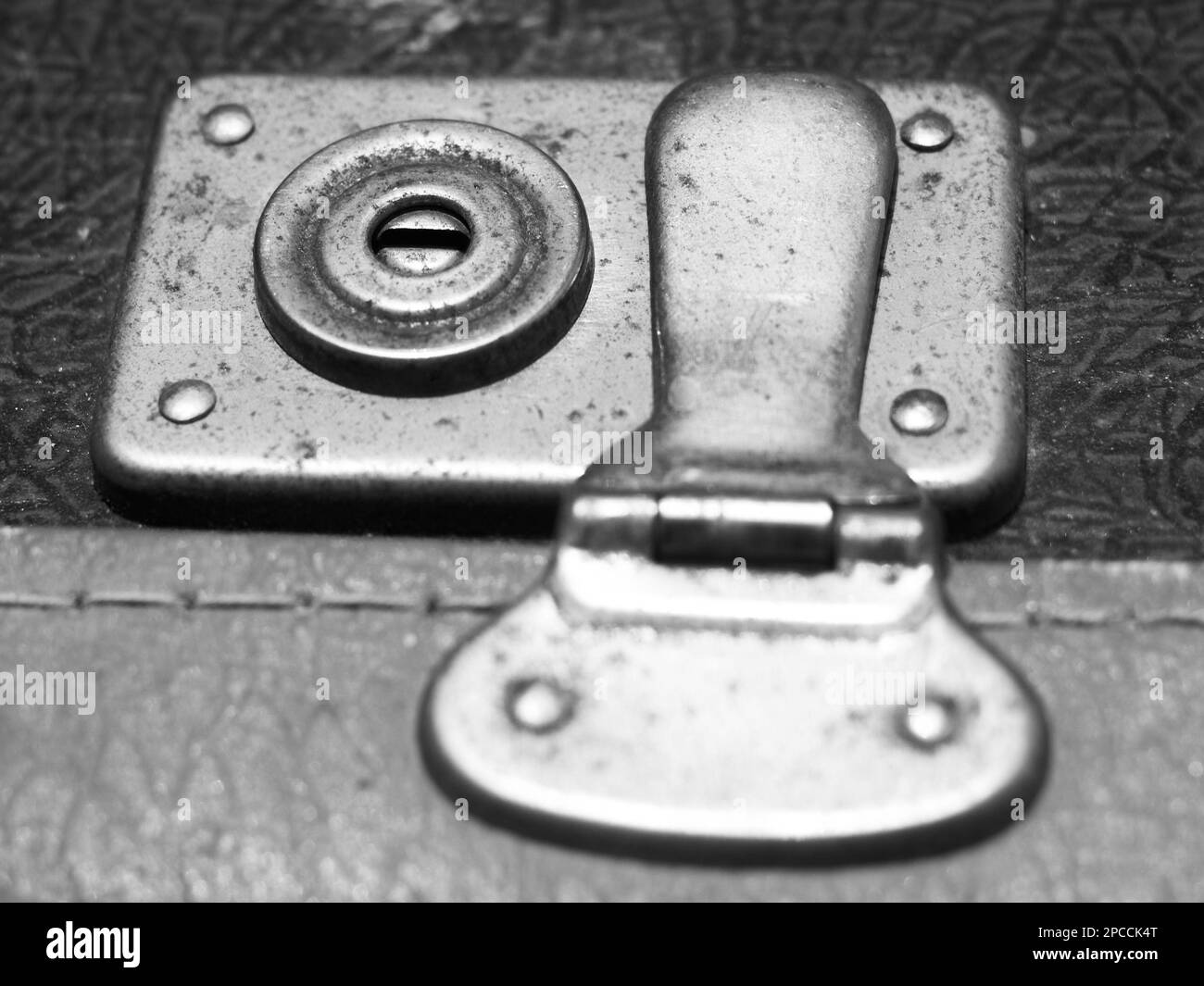 Lock on a vintage suitcase close-up Stock Photo