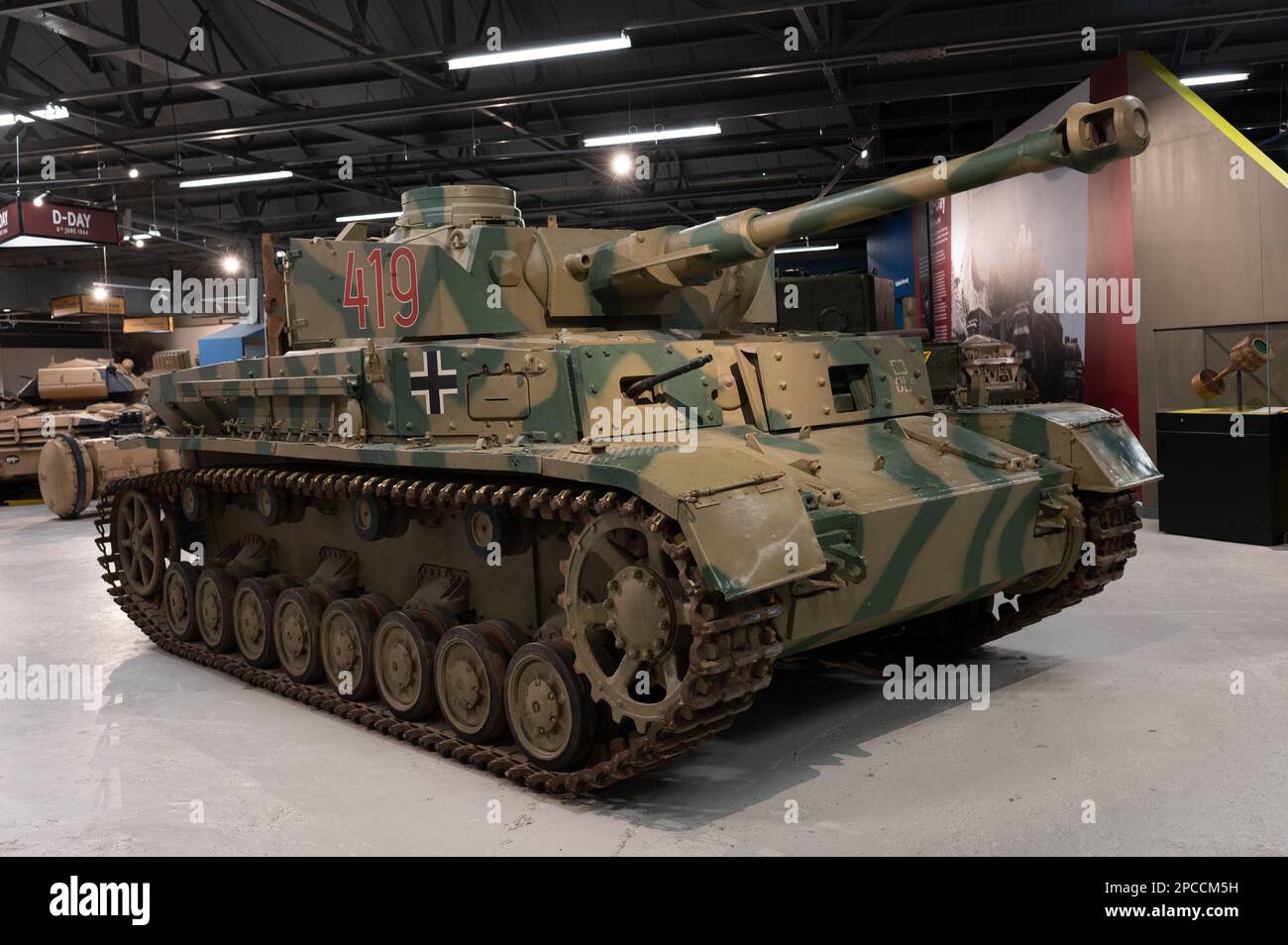 German Panzer IV tank on display at Bovington Tank Museum in Dorset. Stock Photo