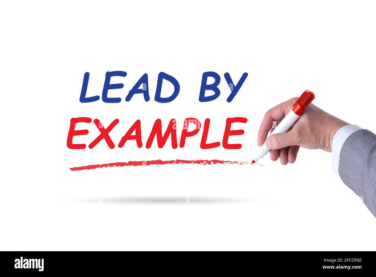 Lead by example concept in the motivational concept Stock Photo Alamy
