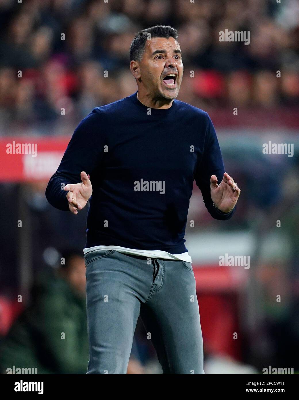 Girona FC head coach Michel Sanchez during the La Liga match between
