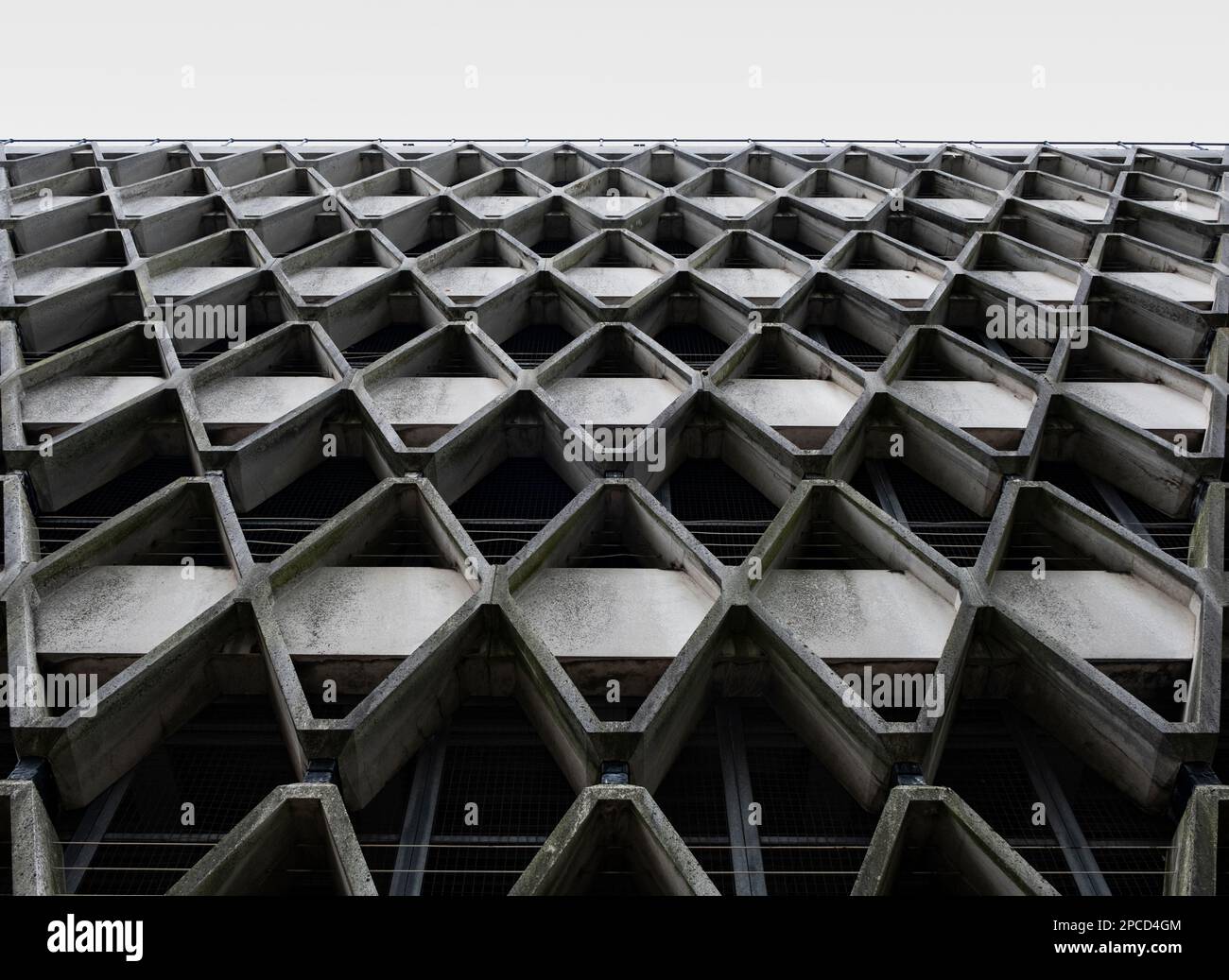 Prince Street car park on the Waterfront in Bristol. An example of Brutalism from 1966.  Designed by Wakefield, Jarram and Harris Stock Photo