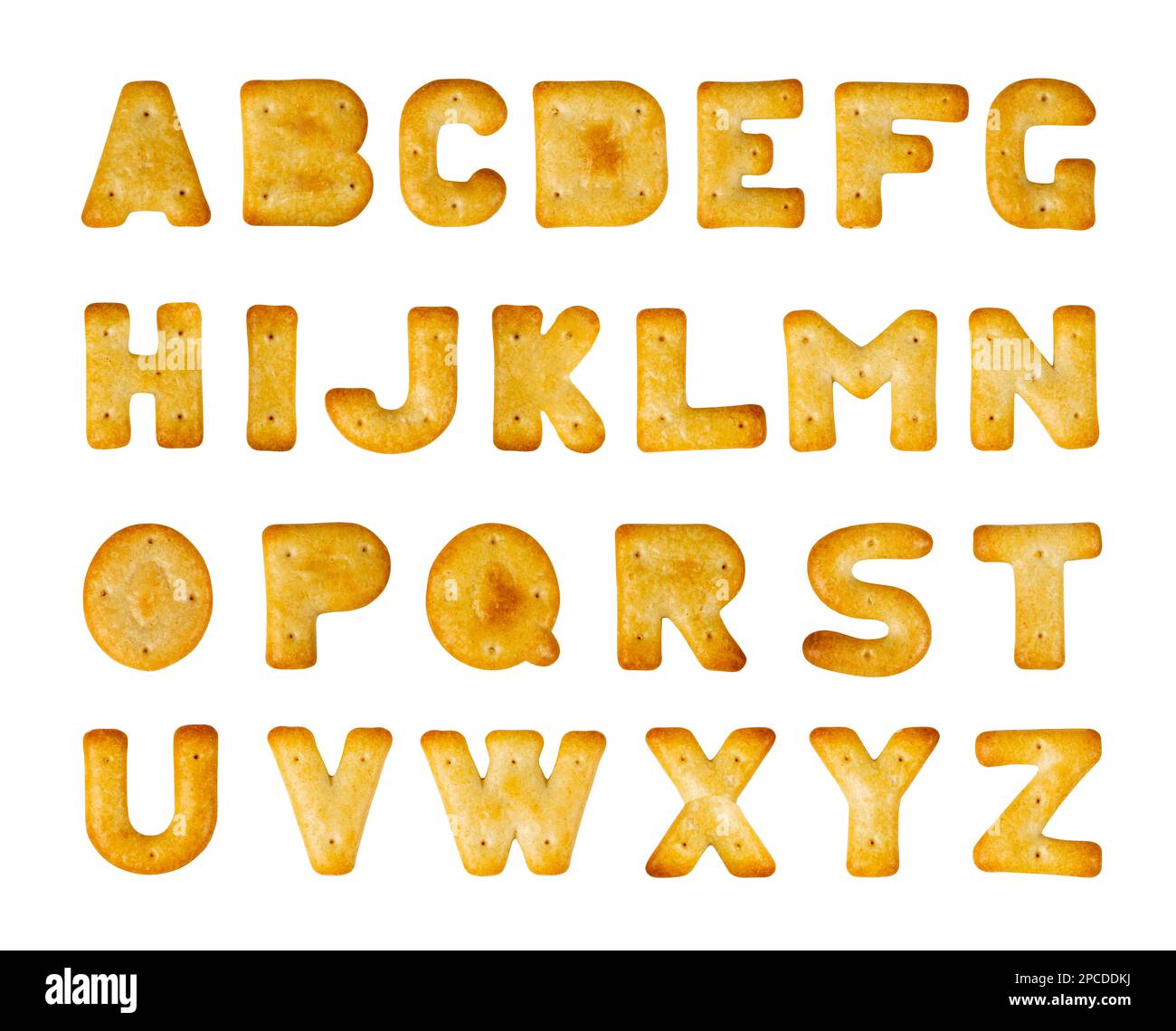 Cookie Letter Alphabet Set Isolated, Biscuit Font, Cracker Letters