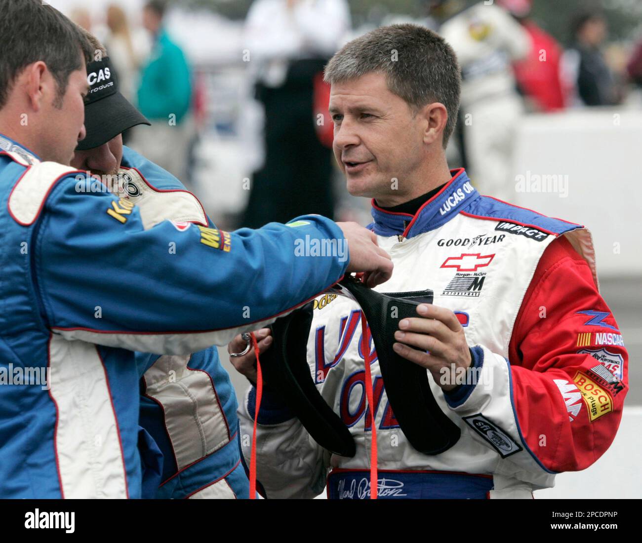 South Boston Va. native Ward Burton looks over his Hans