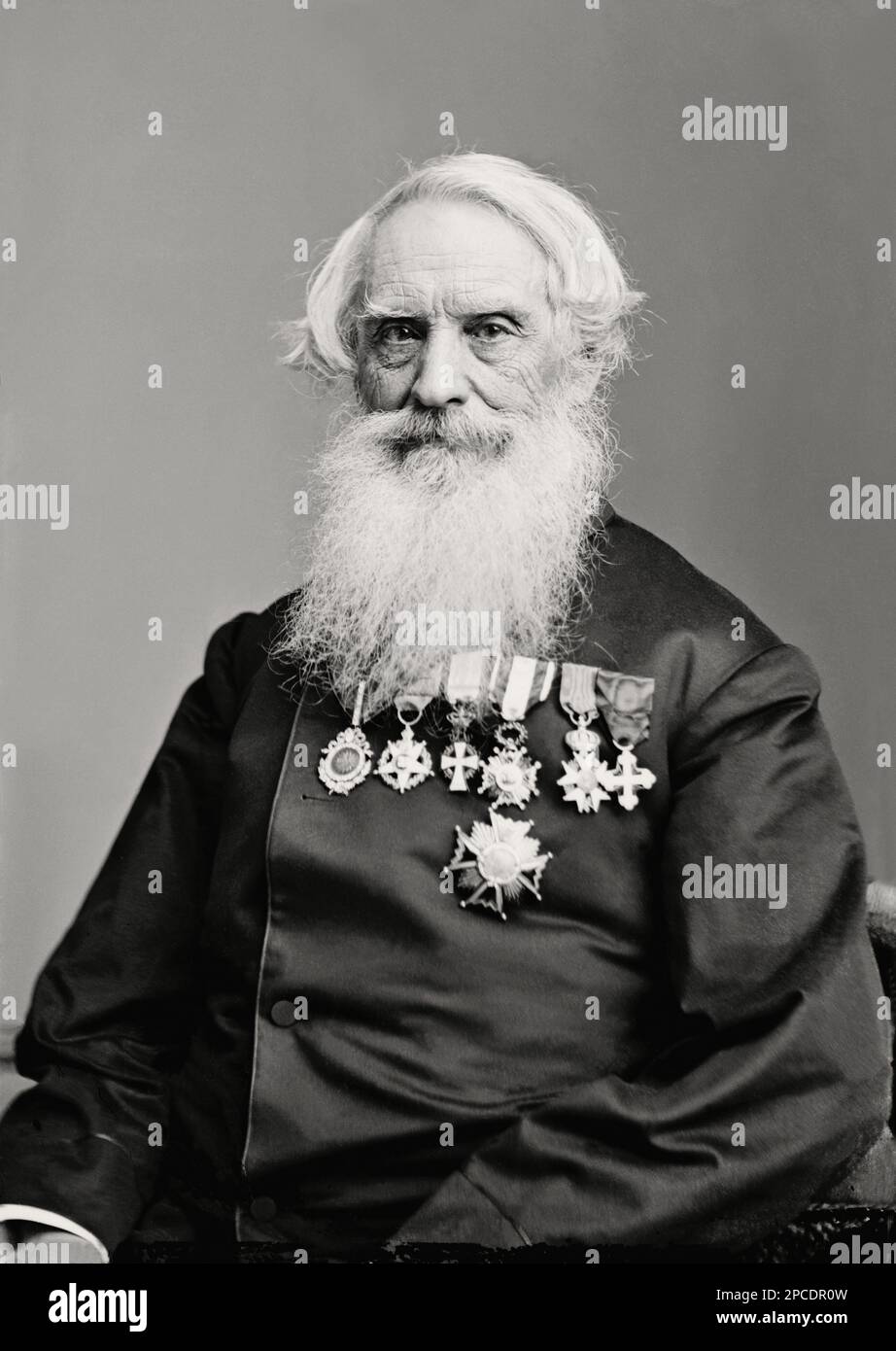 1870 ca, USA : The american inventor of telegraph SAMUEL Finley Breese  MORSE ( 1791 - 1872 ). Photo by Mathew B. Brady ( 1823 ca - 1896 ). Was an  American