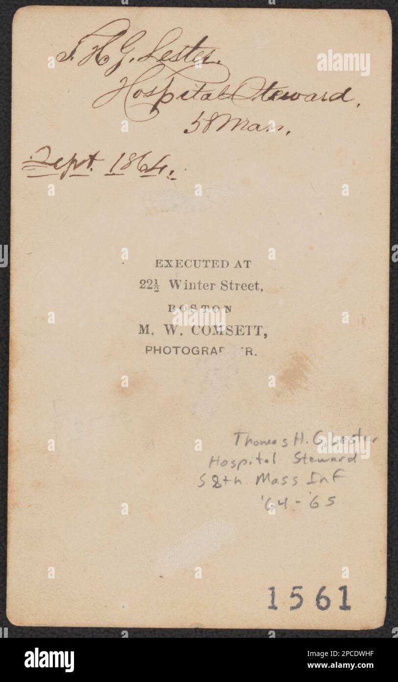 Acting Hospital Steward Thomas H. G. Lester of Co. I, 58th