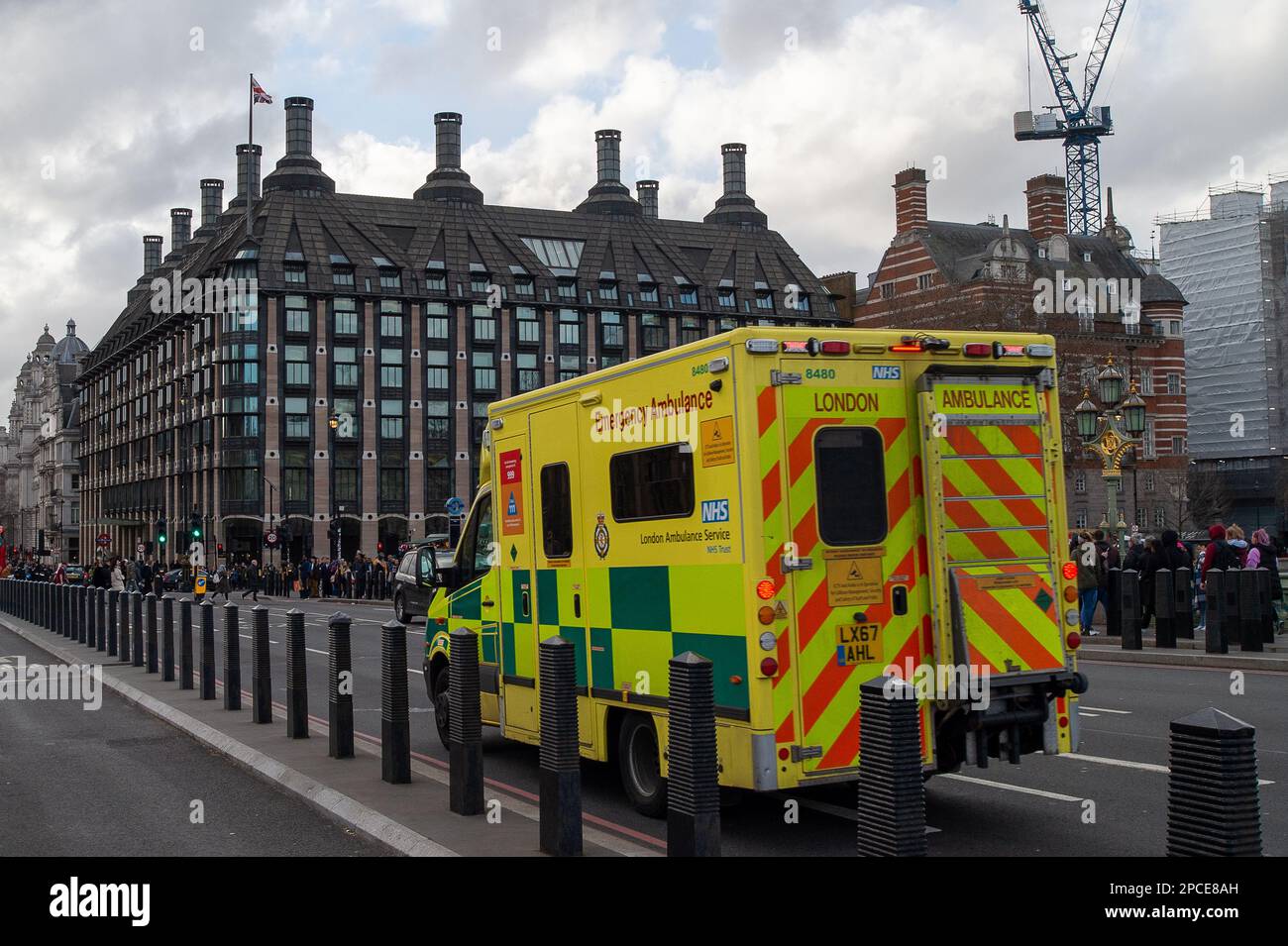Westminster, London, UK. 13th March, 2023. A London Ambulance Service