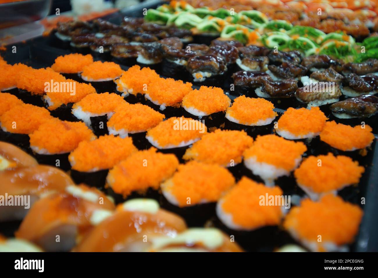closeup of sushi rolls traditional japanese food Stock Photo Alamy