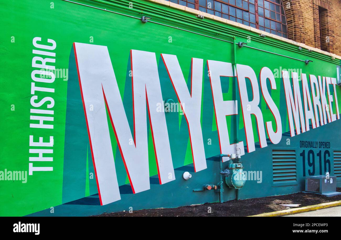 The Historic Myers Market mural in Springfield Ohio Stock Photo Alamy