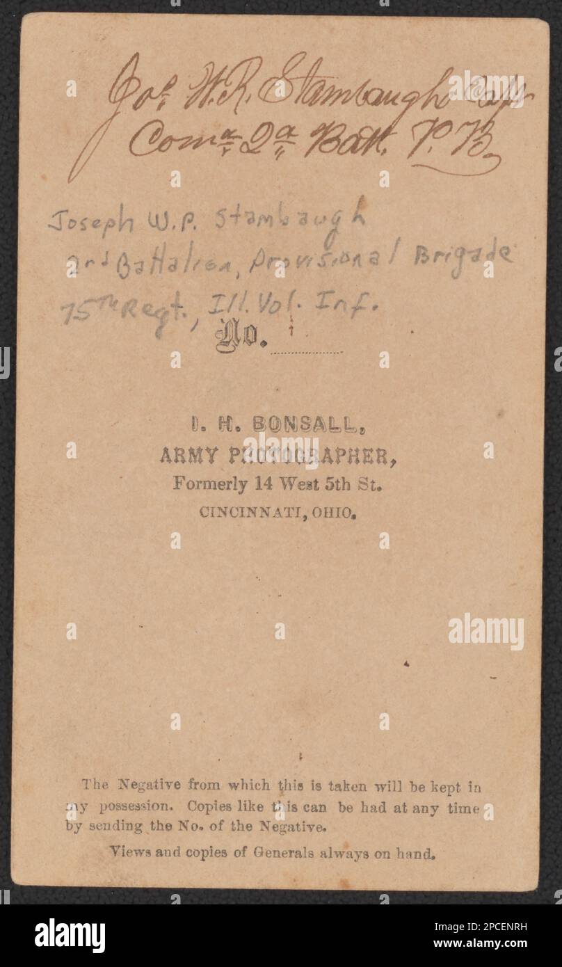 Captain Joseph W.R. Stambaugh of Co. H, 75th Illinois Infantry Regiment