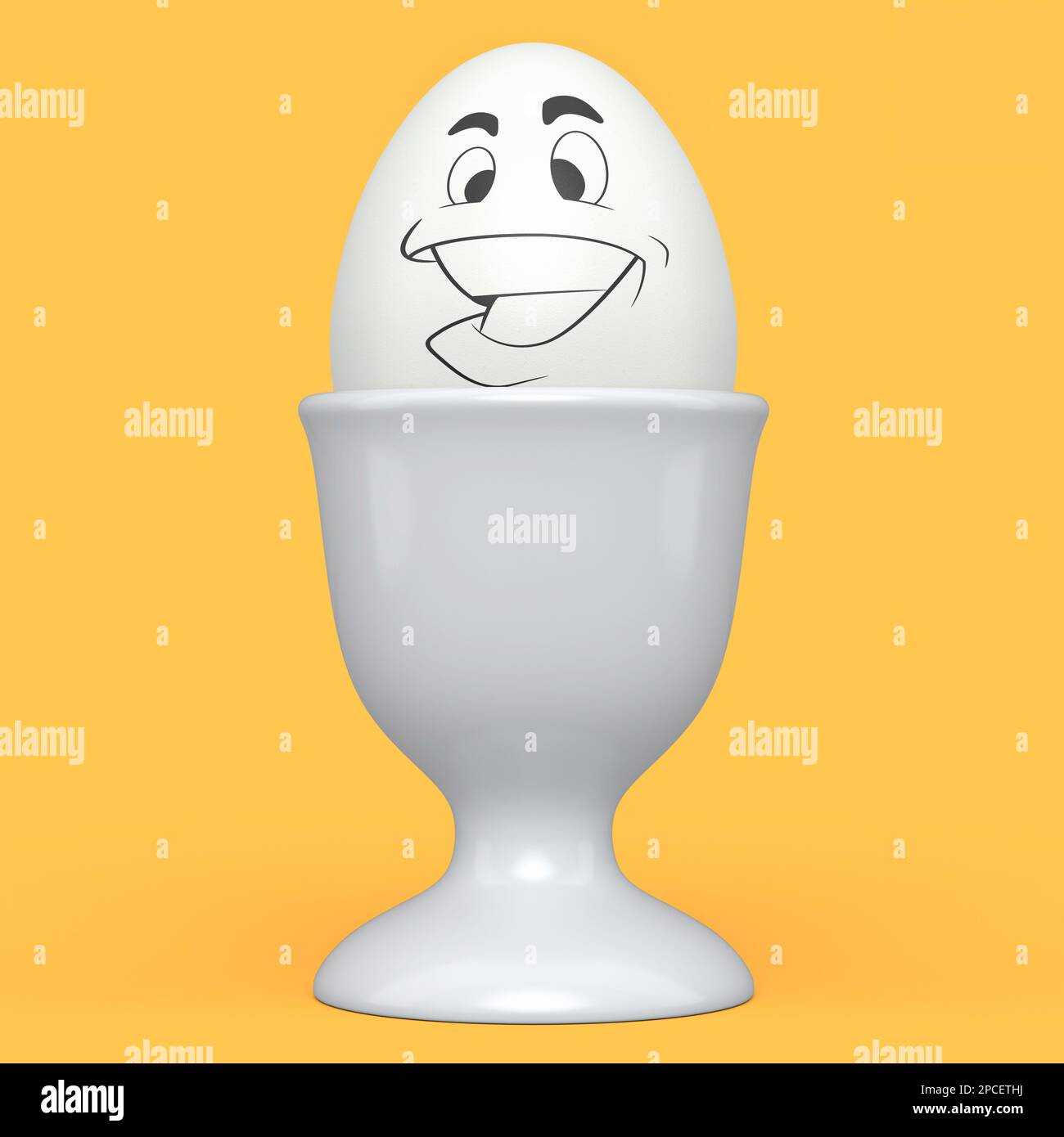 https://c8.alamy.com/comp/2PCETHJ/farm-white-painted-egg-with-expressions-and-funny-face-in-ceramic-egg-cup-for-breakfast-on-yellow-background-3d-render-of-easter-eggs-template-design-2PCETHJ.jpg