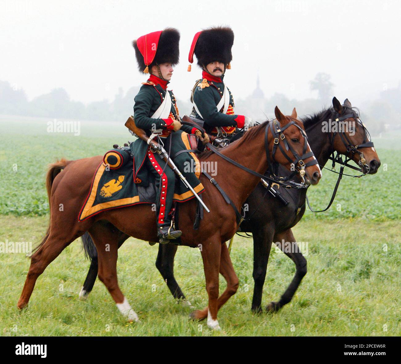 French riders during the preparations for the reconstruction of