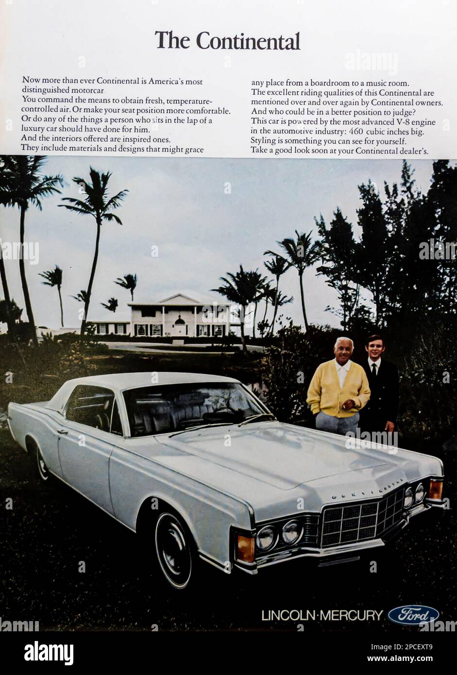 Ford Continental advert in a Natgeo magazine June 1969 Stock Photo