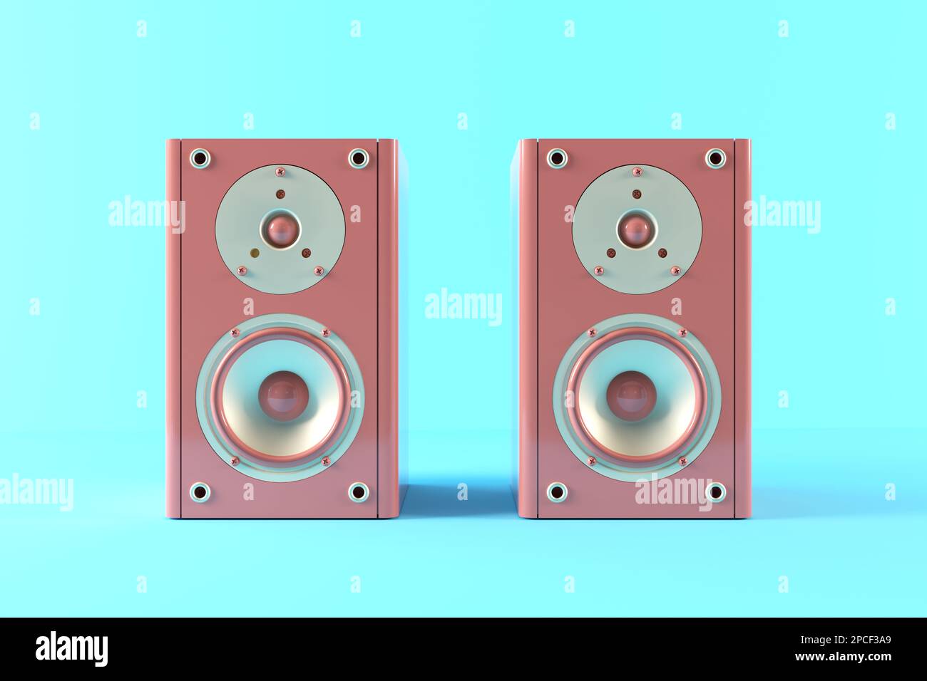 Two vintage speakers for a computer or music center. Retro music