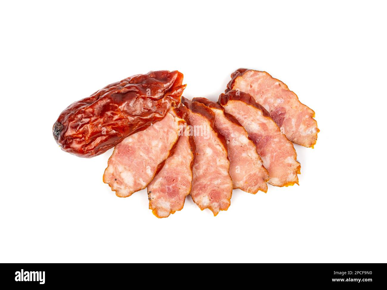 Dry Smoked Sausages Isolated, Salami Sticks, Kielbasa, Cabanossi