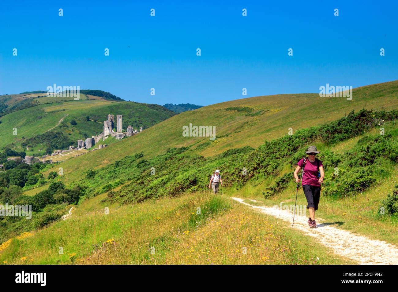 A healthy walk in beautiful downland countryside Stock Photo
