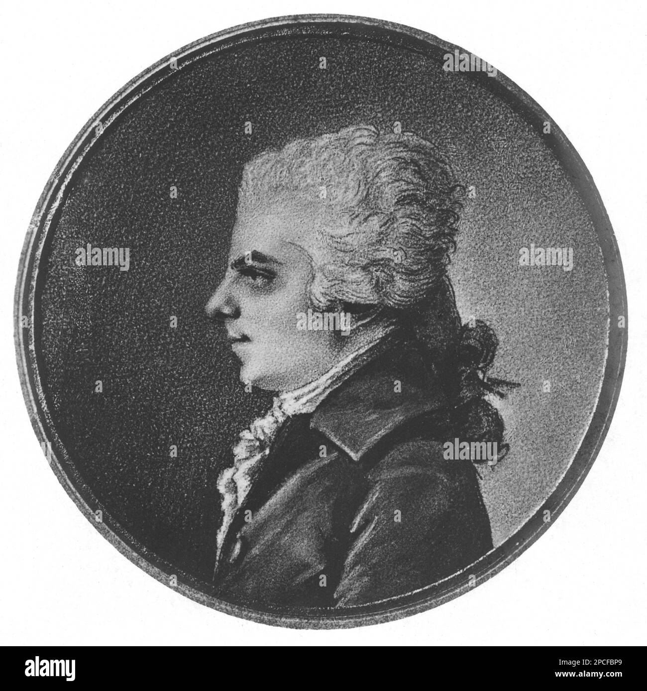 The celebrated austrian music composer WOLFANG AMADEUS MOZART ( 1756 - 1791 ) - COMPOSITORE - OPERA LIRICA - CLASSICA - CLASSICAL - PORTRAIT - RITRATTO - MUSICISTA - MUSICA  - profilo - profile - wig - parrucca -- -- ARCHIVIO GBB Stock Photo