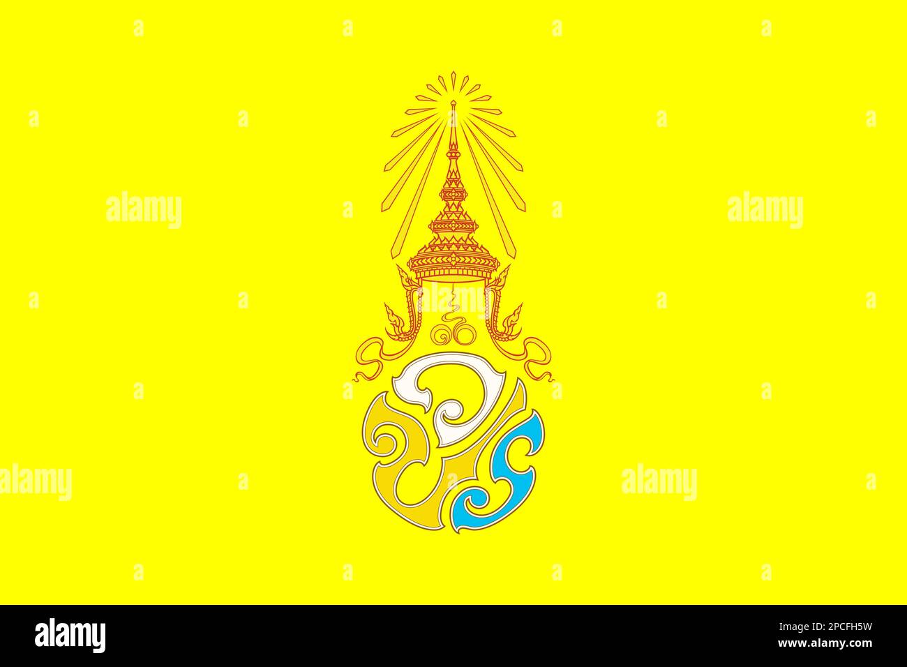 Top view of flag Royal King Rama X Thailand. Thai travel and patriot