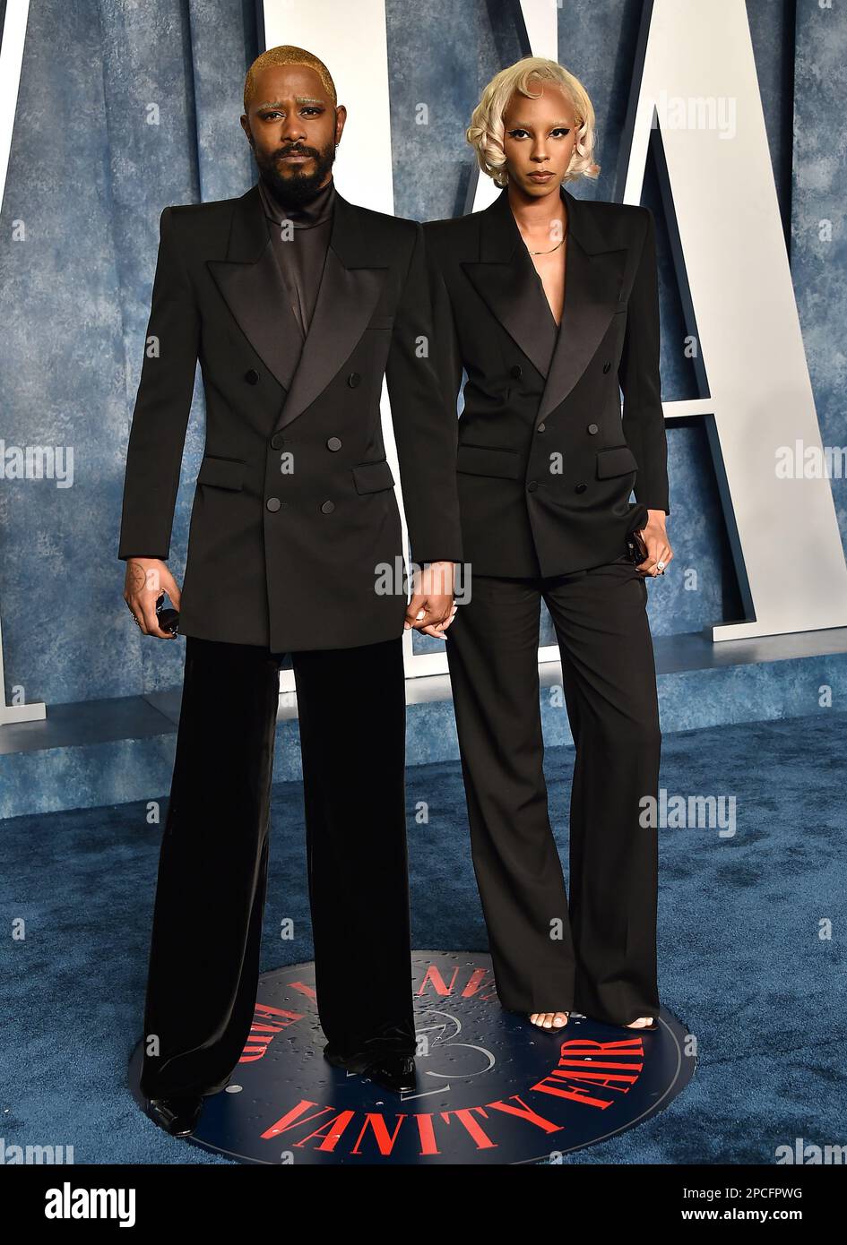 Lakeith Stanfield and Kasmere Trice arriving at the Vanity Fair Oscar
