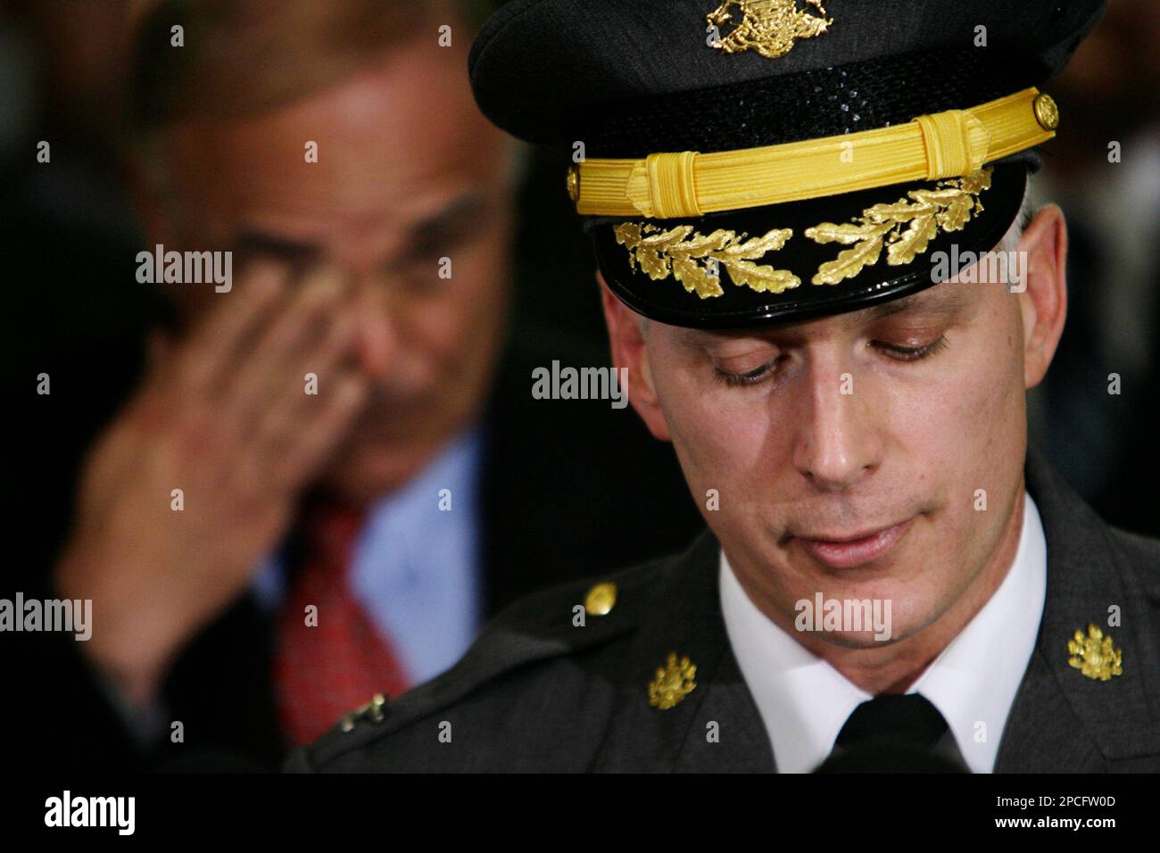 Pennsylvania State Police Commissioner Jeffrey B. Miller, right, is ...