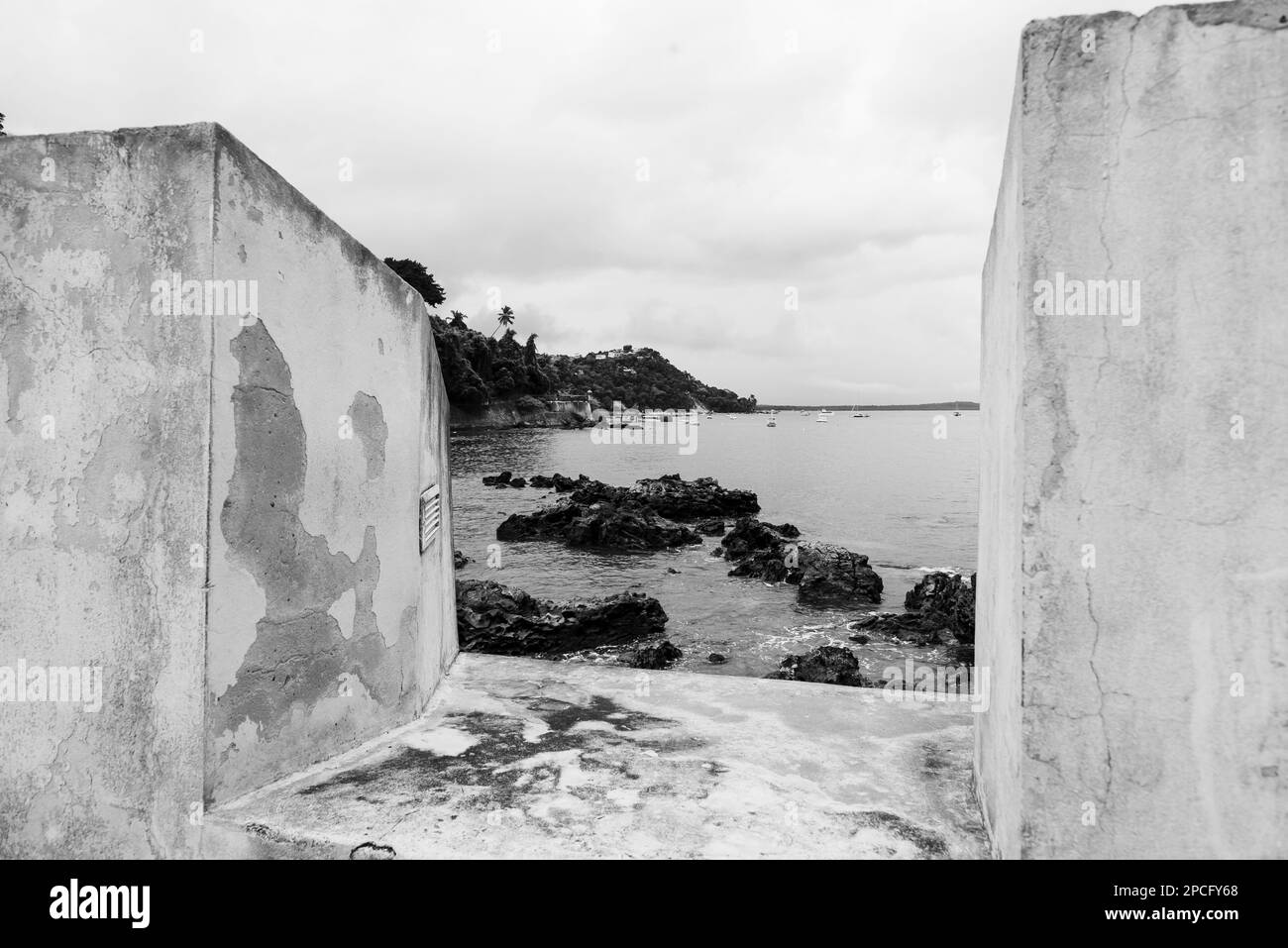 Cairu, Bahia, Brazil - January 19, 2023: View from inside the Morro de Sao Paulo fort in the city of Cairu. Stock Photo