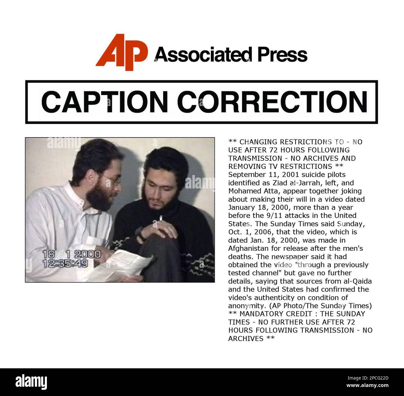 September 11, 2001 suicide pilots identified as Ziad alJarrah, left