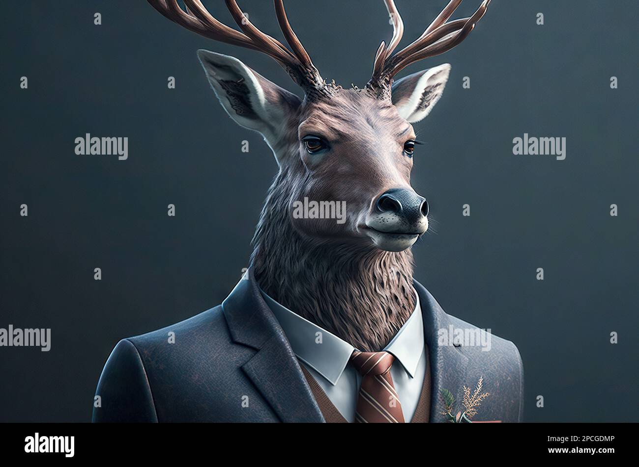 portrait of deer dressed in a formal business suit Stock Photo - Alamy
