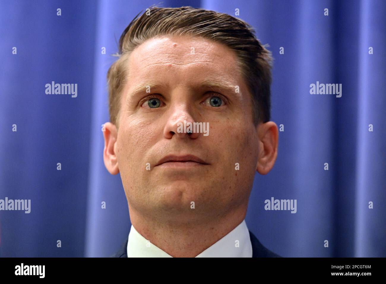Shadow Minister for Defence Andrew Hastie at a press conference at
