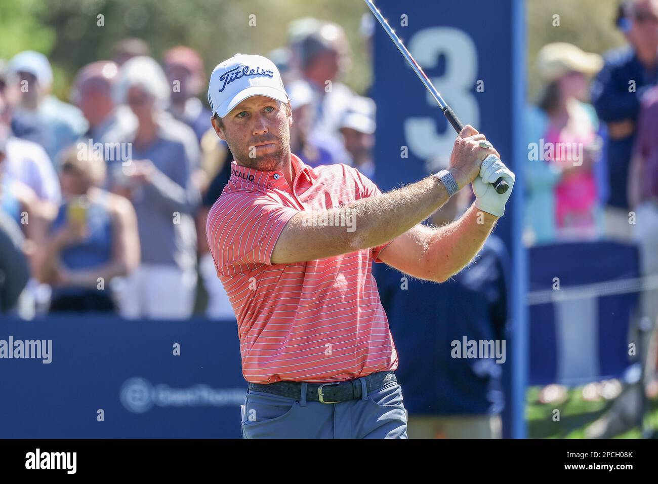 Ponte Vedra, FL, USA. 11th Mar, 2023. Tyler Duncan on the 3rd hole during the third round of THE PLAYERS Championship at TPC Sawgrass in Ponte Vedra, FL. Gray Siegel/CSM/Alamy Live News Stock Photo