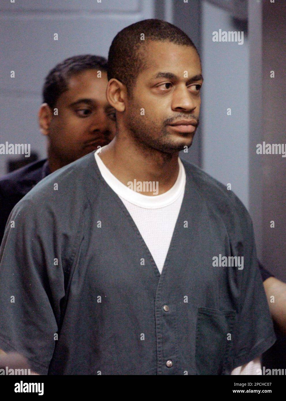 Shelly Andre Brooks, 37, is shown in Detroit Tuesday, Sept. 19, 2006. Described by authorities as a serial killer charged with killing seven prostitutes over the past five years, Brooks was bound over for trial Tuesday in three of the slayings. Brooks was charged in August with seven counts each of premeditated murder and felony murder in the deaths between August 2001 and June of this year. He has pleaded not guilty. AP Photo/Carlos Osorio) Stock Photo