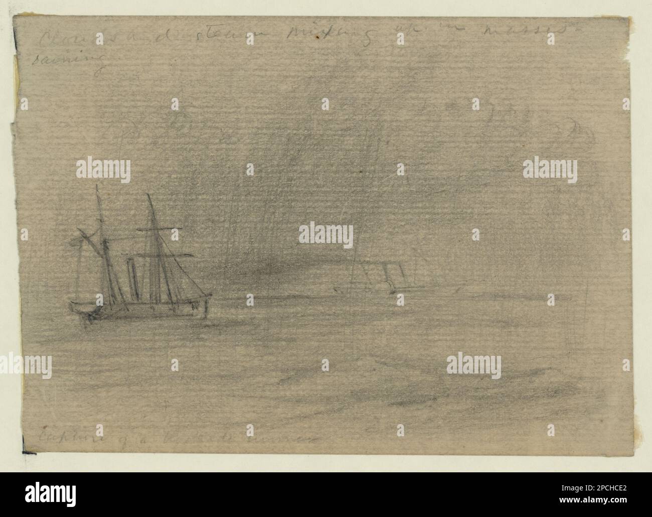 Capture of a blockade runner. collection of Civil War drawings