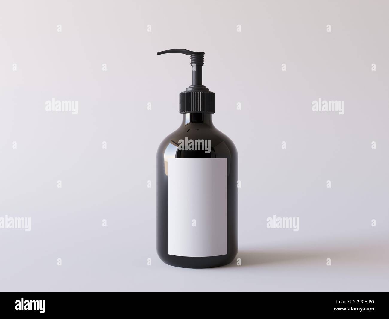 Simple dark glass bottle 500 ml template for shower gel, shampoo, balm