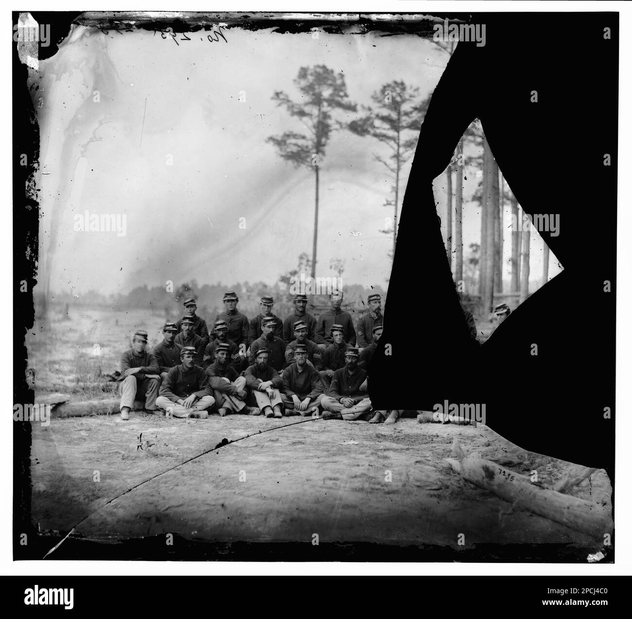 Petersburg, Virginia. Company C, 1st Massachusetts Cavalry. Civil war photographs, 1861-1865 . United States, History, Civil War, 1861-1865. Stock Photo