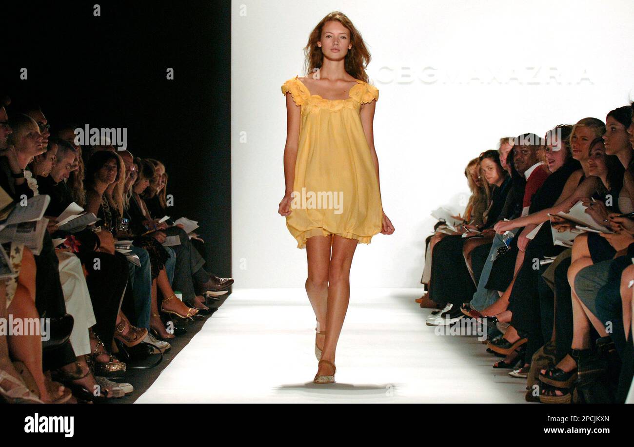 A model wears the clothing of designer Max Azria for his BCBG Max Azaria spring summer collection during Fashion Week Friday Sept. 8 2006 in New York. AP Photo Louis Lanzano Stock Photo