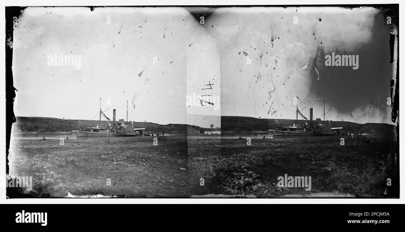 Fredericksburg, Virginia. Gunboat YANKEE. Civil war photographs, 1861-1865 . United States, History, Civil War, 1861-1865. Stock Photo