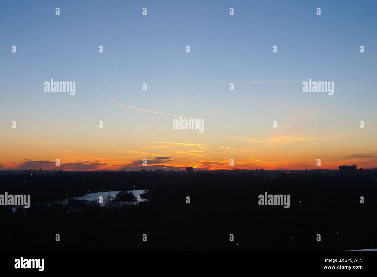 Sunset over the London Skyline Stock Photo