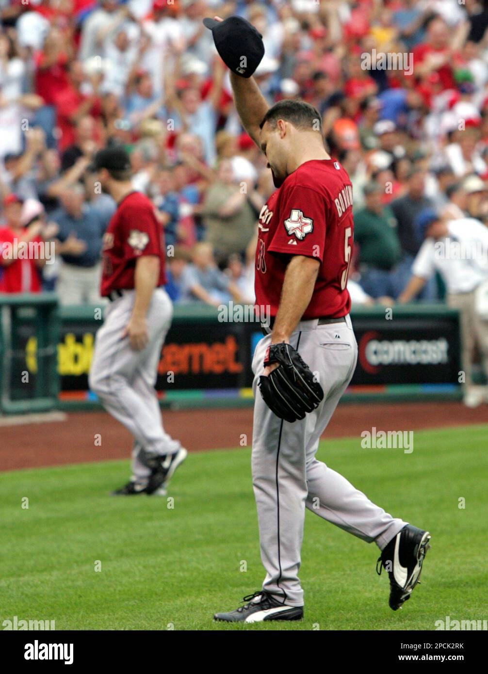 Houston Astros' Dave Borkowski pitches against the Philadelphia Phillies on  during a spring training baseball game on Sunday, March 5, 2006, in  Clearwater, Fla. (AP Photo/Rusty Kennedy Stock Photo - Alamy