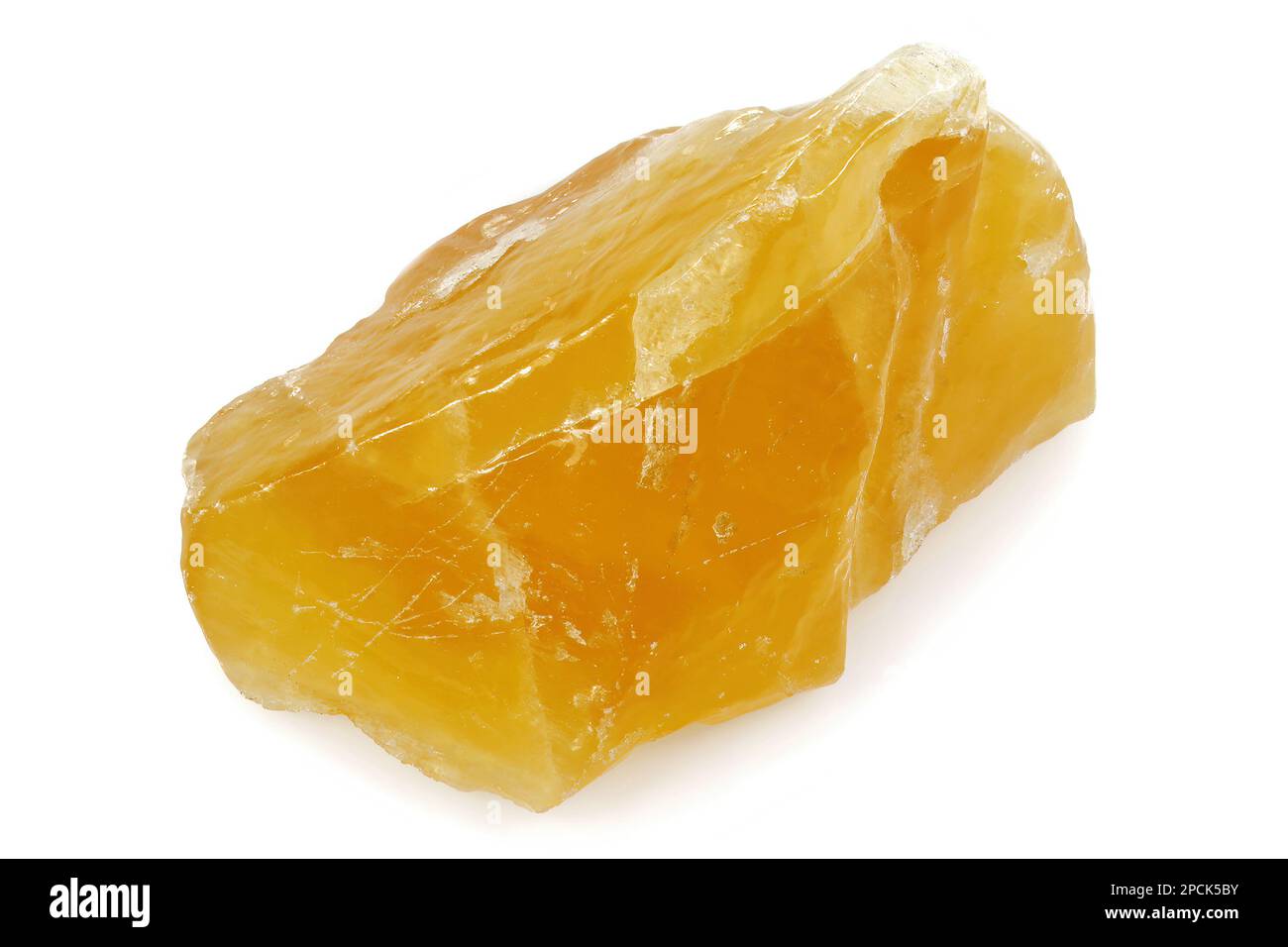 Orange Calcite Rock Specimen Stock Photo