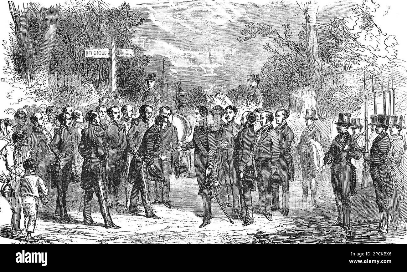 Arrival of Leopold I at the Belgian border on July 17, 1831 Stock Photo ...