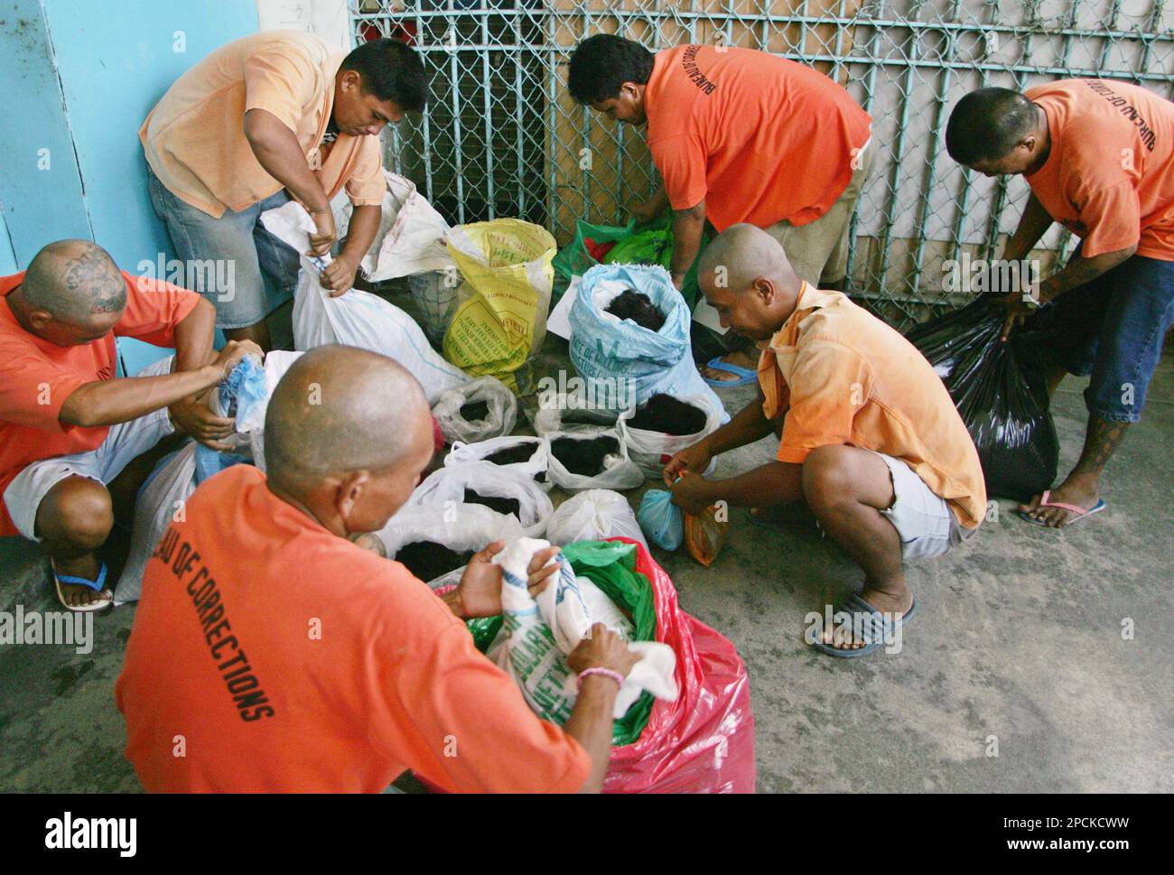 Maximum security inmates pack hairs collected from fellow prisoners at