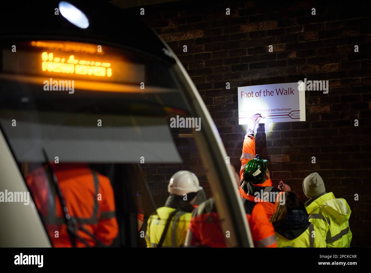 Edinburgh Scotland, UK 13 March 2023.Trams test the new track between