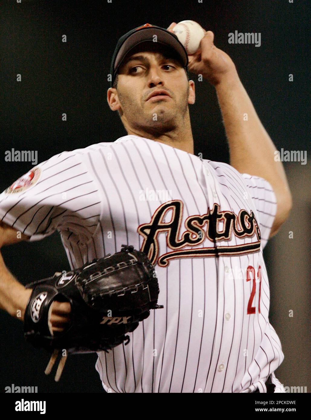 Houston Astros starting pitcher Andy Pettitte delivers a pitch against the  Chicago White Sox during the first inning of game 2 of the World Series at  U. S. Cellular Field, October 23