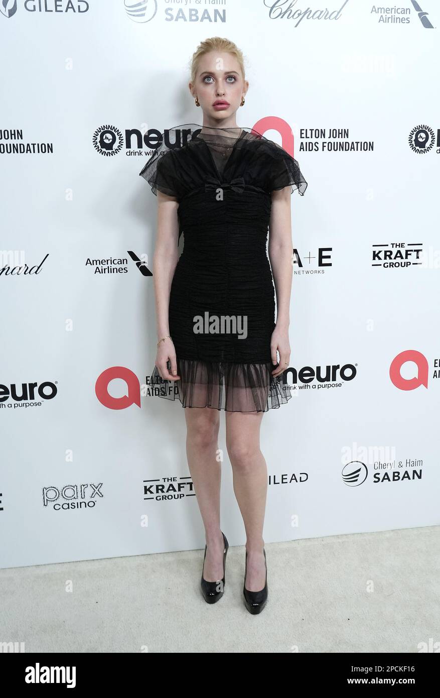 Los Angeles Usa 12th Mar 2023 Chloe Cherry Arrives At The Elton John Aids Foundations 31st 5568