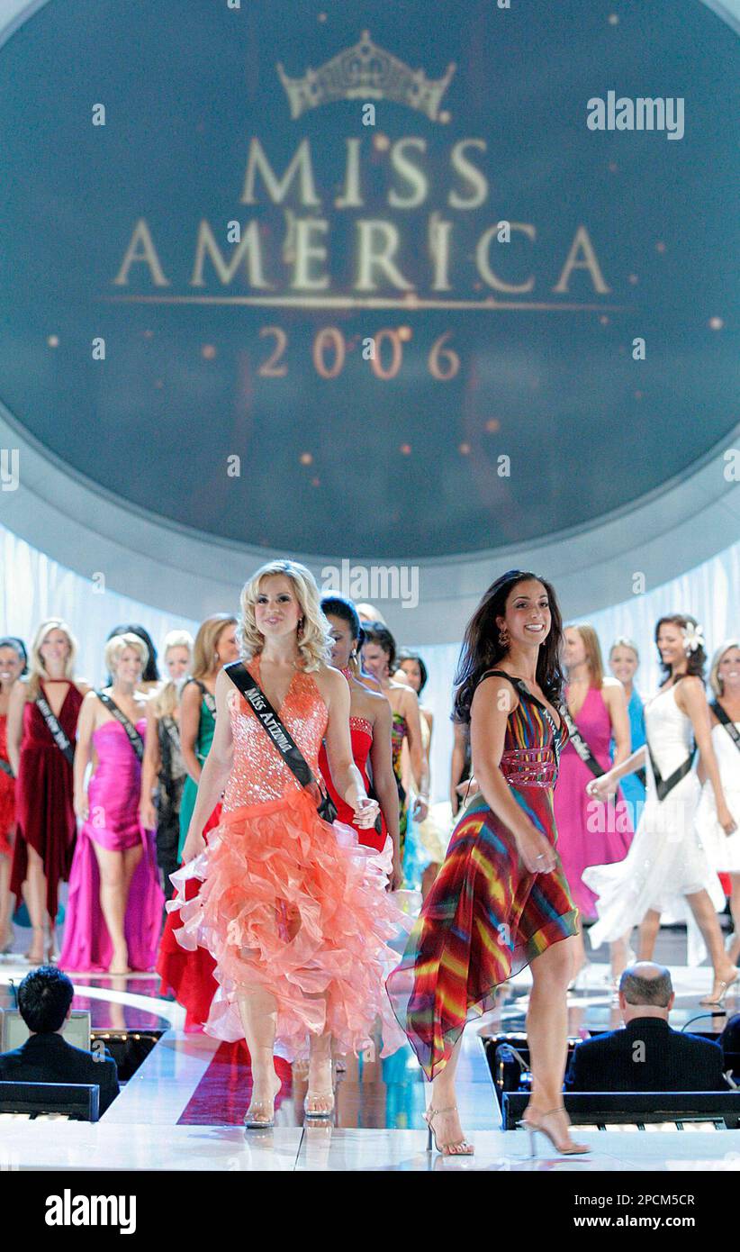 ** FILE ** Contestants walk on the stage as they are introduced during ...