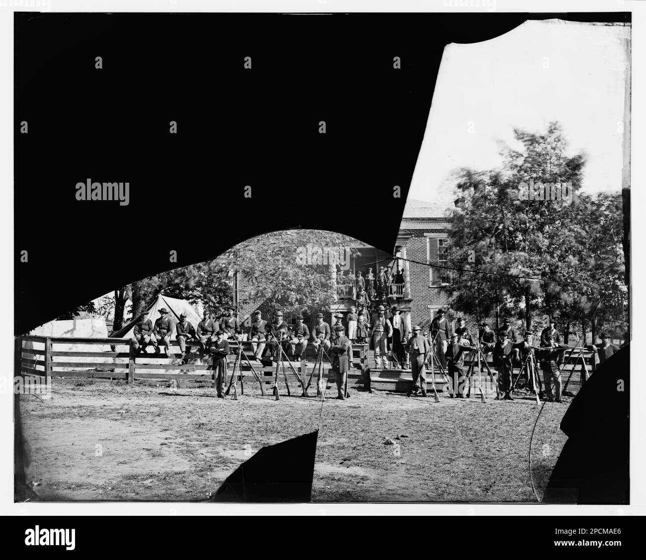 Brandy Station, Virginia. Headquarters, 1st Bridgade Horse Artillery. Civil war photographs, 1861-1865 . United States, History, Civil War, 1861-1865. Stock Photo