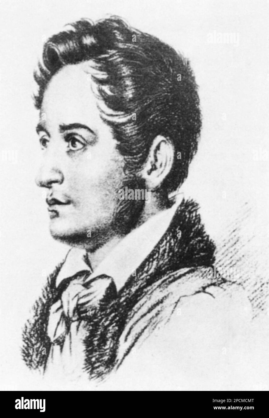 The russian writer  and socialist politician ALEKSANDR Ivanovic HERZEN ( 1812 - 1870 ) when was young , exiled in France , Switzeland , Italy and Great Britain - SOCIALISM - SOCIALISMO - SOCIALISTA - LETTERATO - SCRITTORE - LETTERATURA -  Literature - PORTRAIT - RITRATTO  - POET - POETA - POESIA - POETRY - POLITICO - POLITICIAN - POLITIC - POLITICA - beard - barba - thinker - pensatore - INTELLETTUALE - EXILED - esule - esilio - exil - profilo - profile © Archivio GBB / Stock Photo