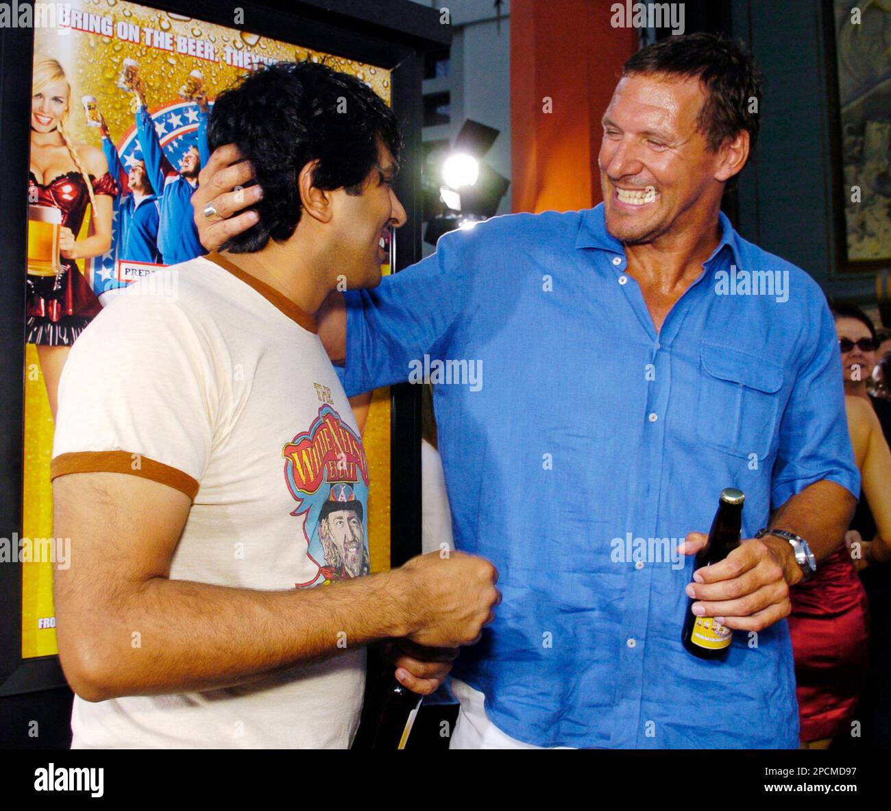 "Beerfest" director/cast member Jay Chandrasekhar, left, and fellow