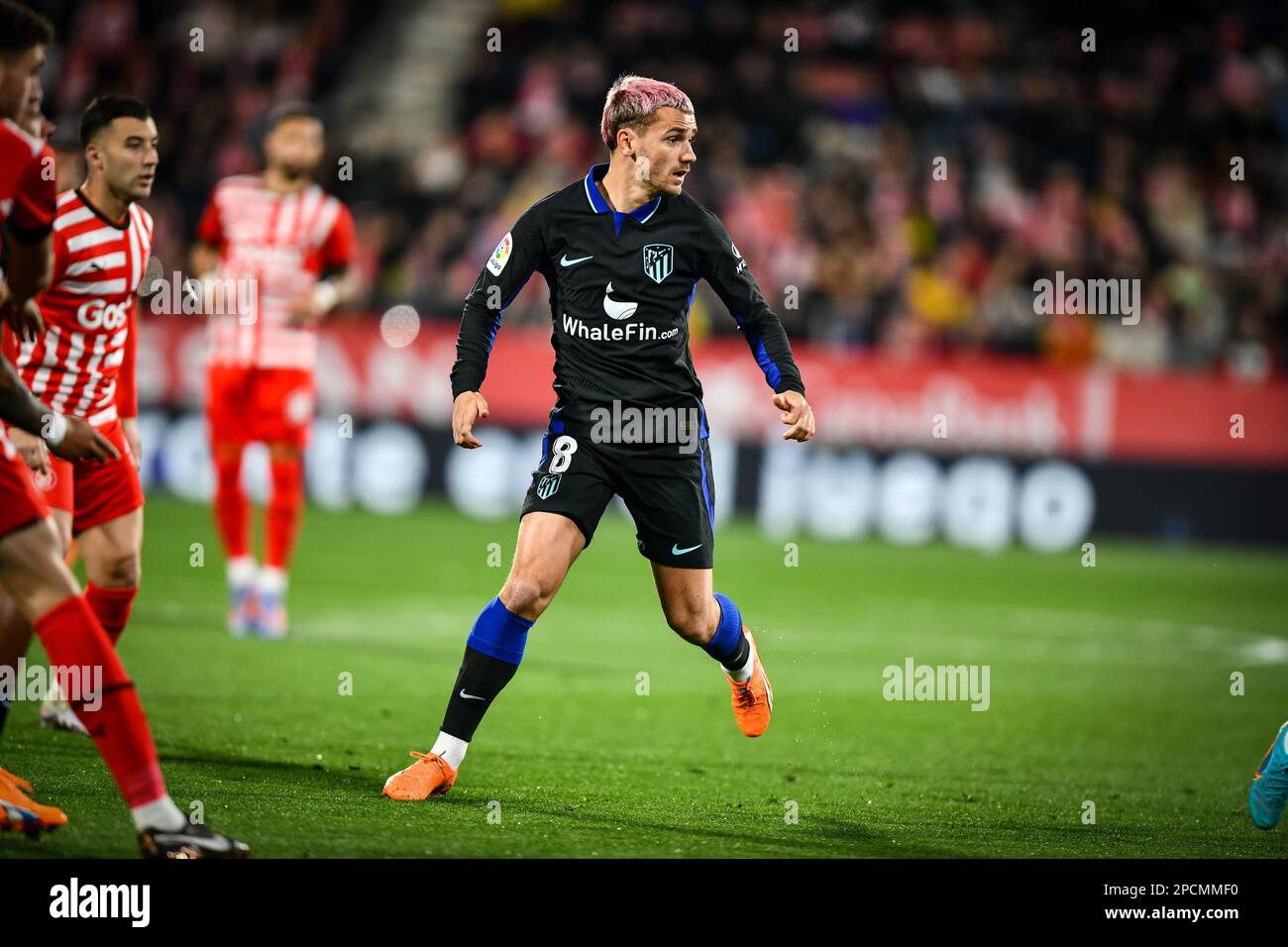 Rodrigo Riquelme of Girona FC in action during the La Liga Santander match  between Girona FC and Atletico de Madrid at Estadio Municipal Montilivi in  Girona, Spain. (credit: David Ramirez Stock Photo 